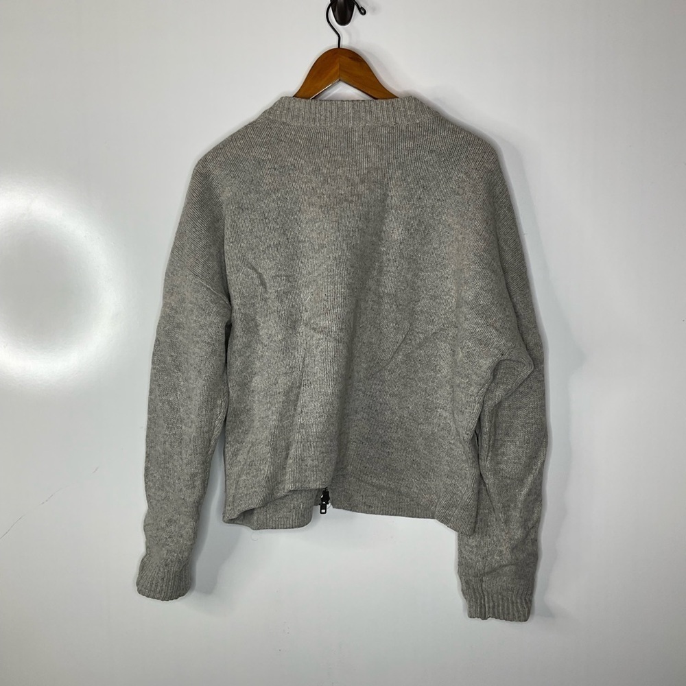 Madewell Lambs Wool Heather Gray Full Zip Jacket Size Large - Picture 2 of 4